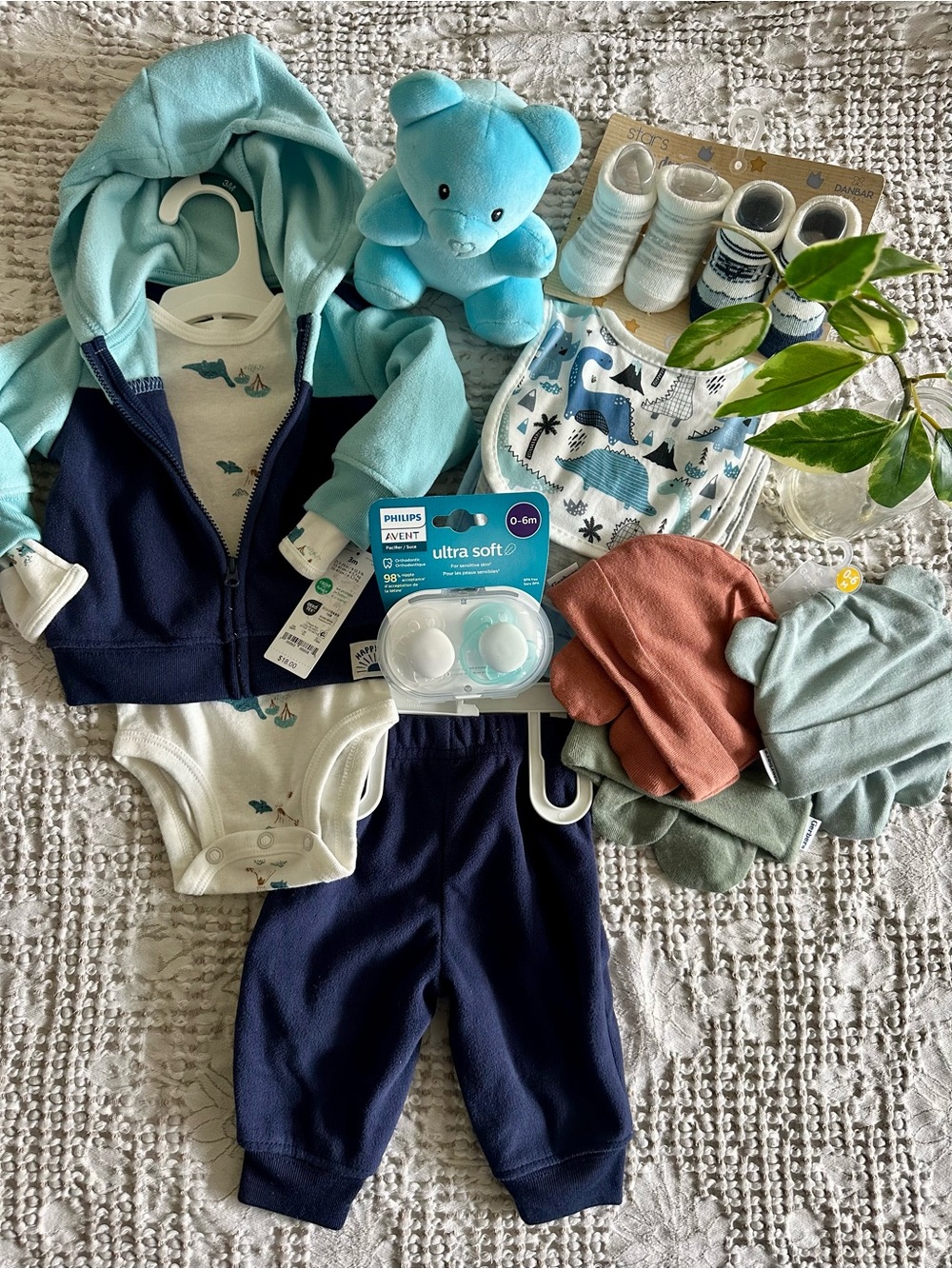 Blue Dinosaur Baby Gift Set